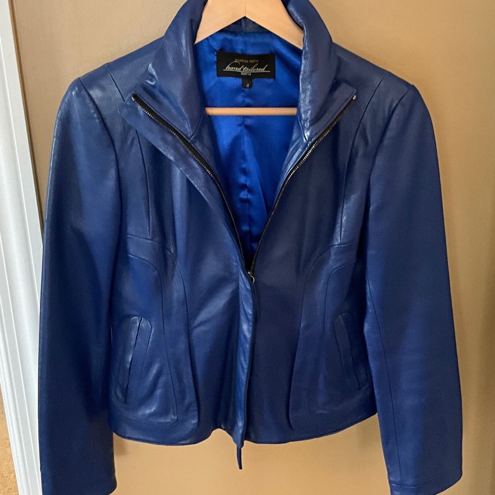 SHARON ROTH LEATHER JACKET. Hand tailored